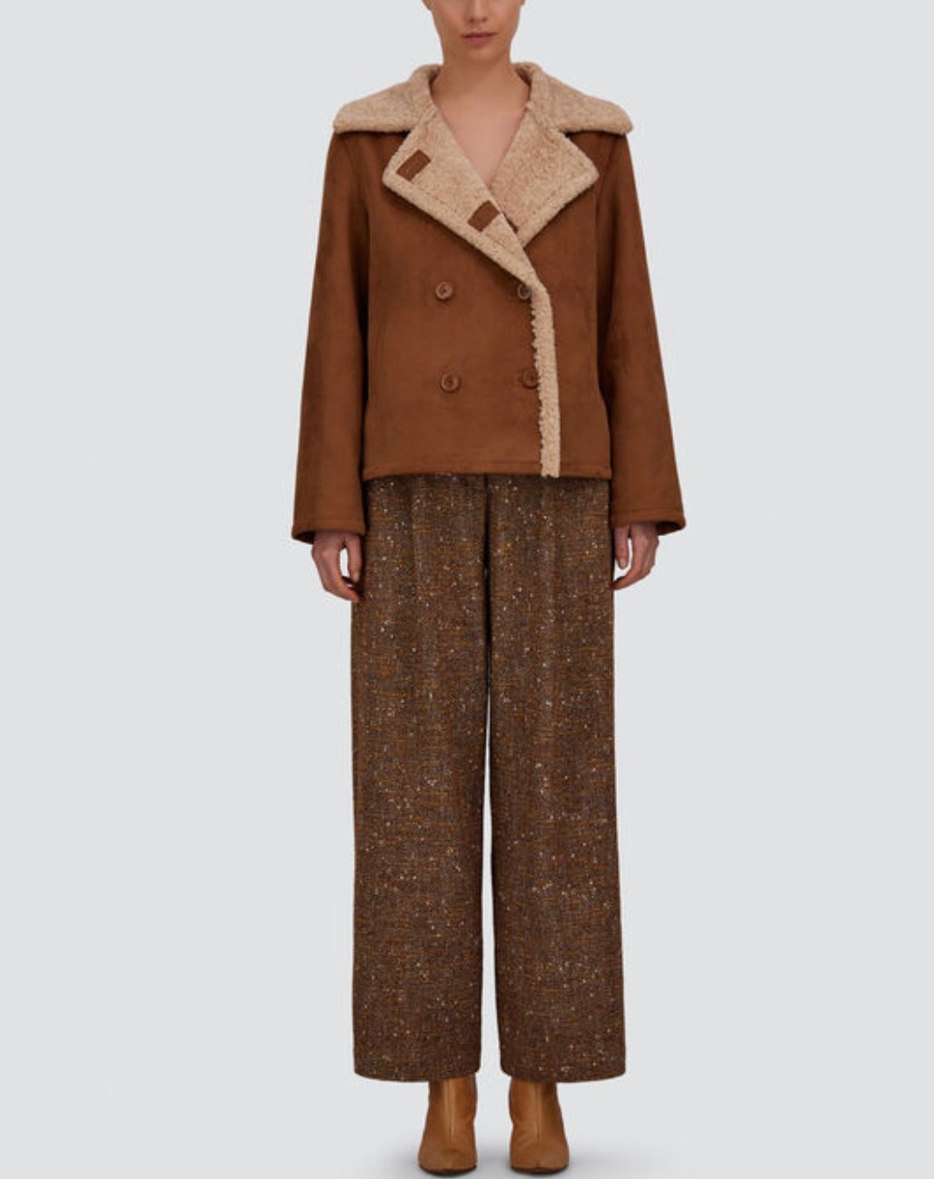 Faux Shearling Jacket-Outerwear-Herno-Brown-36-Mercantile Portland