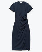 Faux Wrap Midi Dress-Dresses-Frame-Navy-XXS-Mercantile Portland