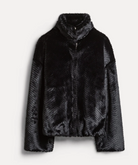 faux fur bomber jacket chevron pattern platino forte forte nero at Mercantile Portland