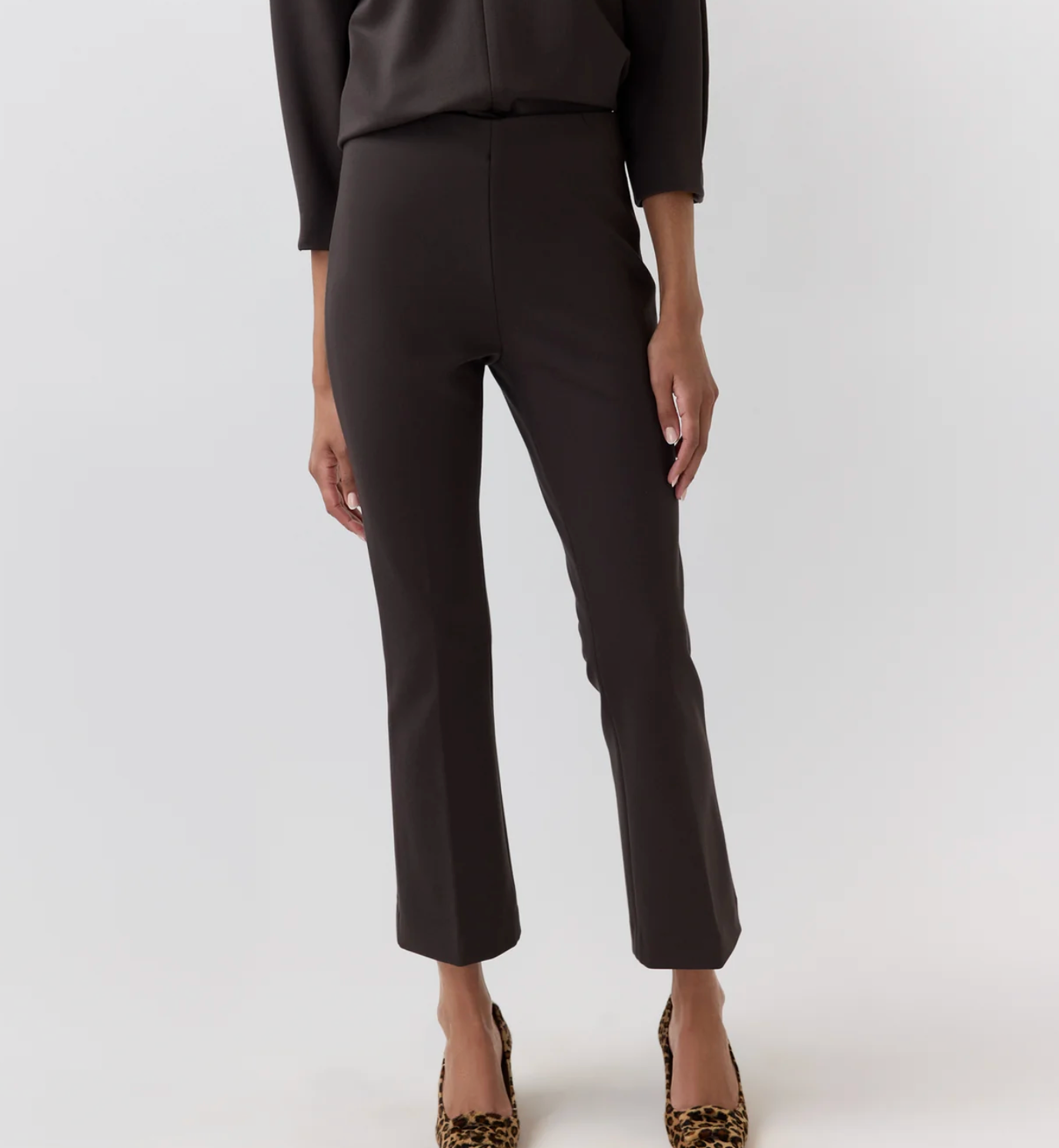 Faye Flare Crop Pant-Pants-Mashburn-Coffee-XS-Mercantile Portland