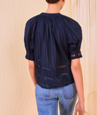 Faye Puff-Sleeve Blouse-Tops, Shirts-Ulla Johnson-Midnight-00-Mercantile Portland