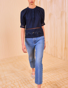 Faye Puff-Sleeve Blouse-Tops, Shirts-Ulla Johnson-Midnight-00-Mercantile Portland