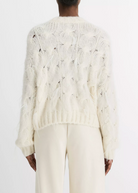 Feather-Appliquéd Italian Cable-Knit Sweater-Clothing-Vince-Off White-XXS-Mercantile Portland