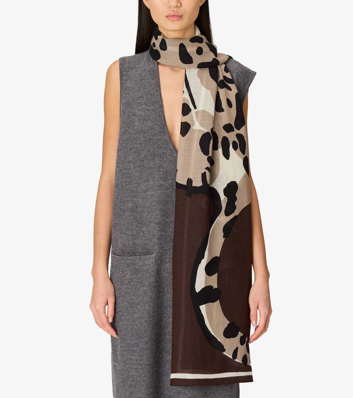 Felino Scarf in Brown-Scarves and Wraps-Inoui Editions-Brown-OS-Mercantile Portland