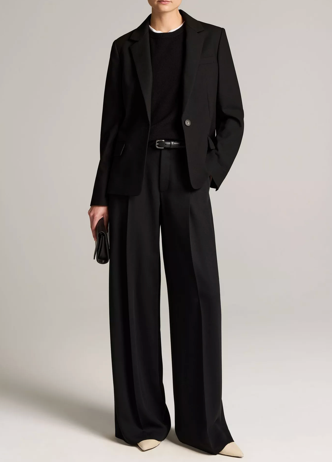 Fine Suiting Blazer in Black-Jackets-Vince-Black-0-Mercantile Portland