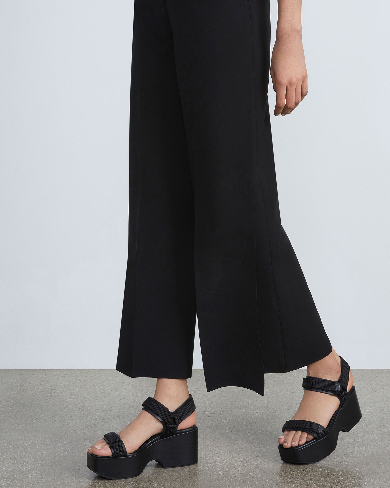 Finesse Crepe Franklin Wide Leg Ankle Pant-Pants-Lafayette 148-Black-0-Mercantile Portland