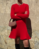 Fit & Flare Dress-Clothing-Akris Punto-Vermilion-4-Mercantile Portland