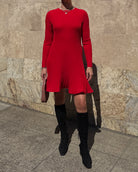 Fit & Flare Dress-Clothing-Akris Punto-Vermilion-4-Mercantile Portland