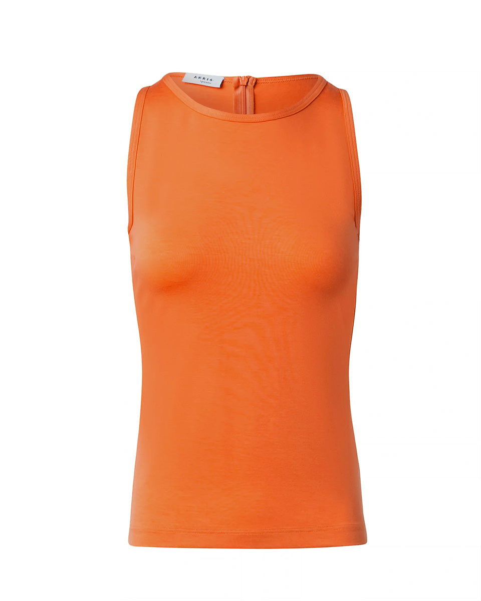 Fitted Knit Tank-Tops-Akris Punto-Orange-2-Mercantile Portland