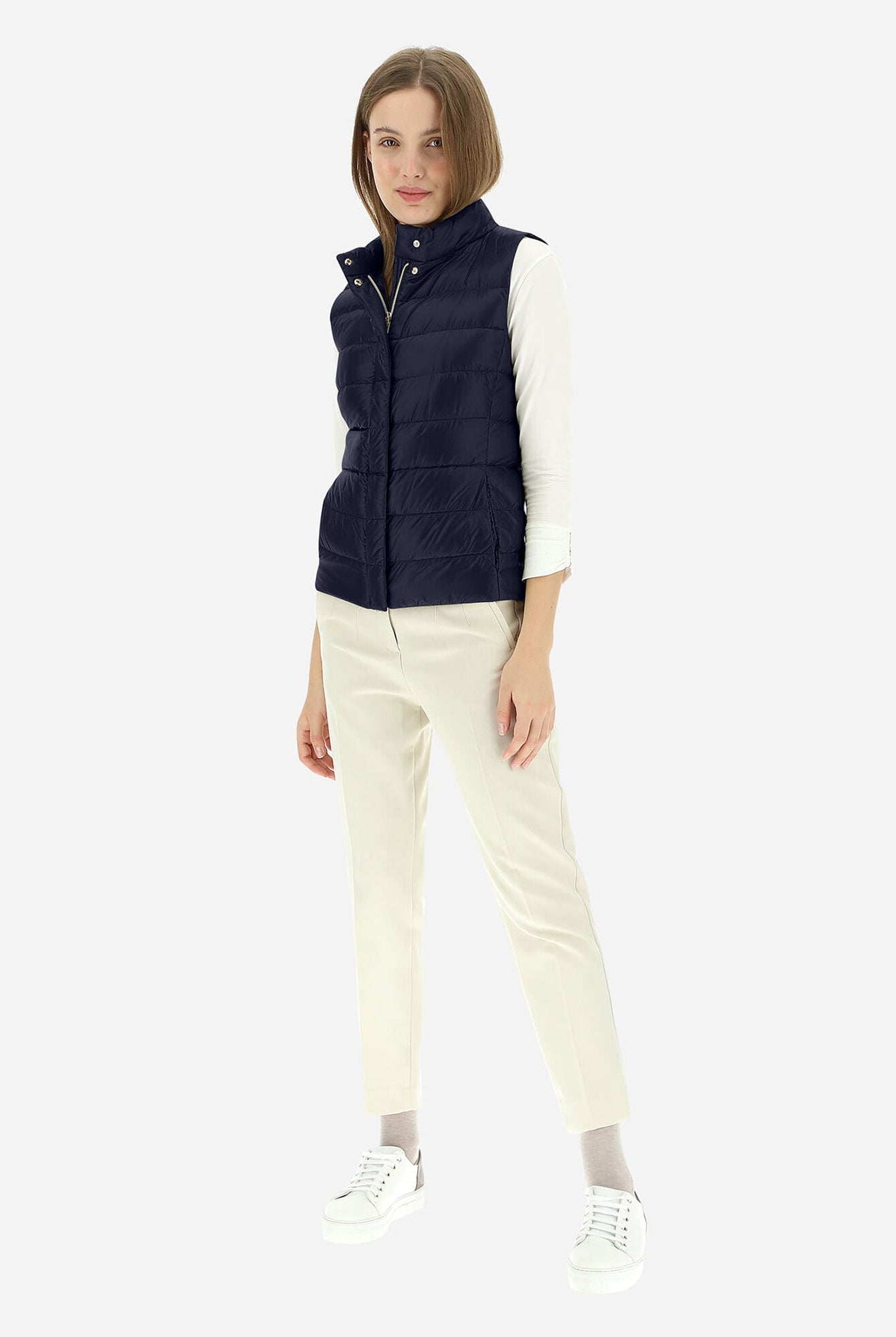 Fitted Short Vest-Outerwear-Herno-Black-40-Mercantile Portland