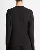 Fixed-Drape Long Sleeve T-Shirt-T-Shirts-Vince-Black-XS-Mercantile Portland