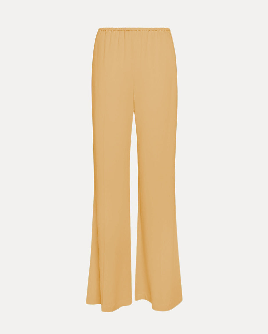 Flared Trousers in Stretch Crêpe Cady-Pants-Forte Forte-Honey • forte forte-0-Mercantile Portland
