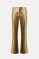 Flared Trousers in Stretchy Velvet-Clothing-Forte Forte-Gold velvet-0-Mercantile Portland