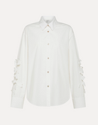 Fleur Poplin Shirt-Clothing-Forte Forte-White-0-Mercantile Portland