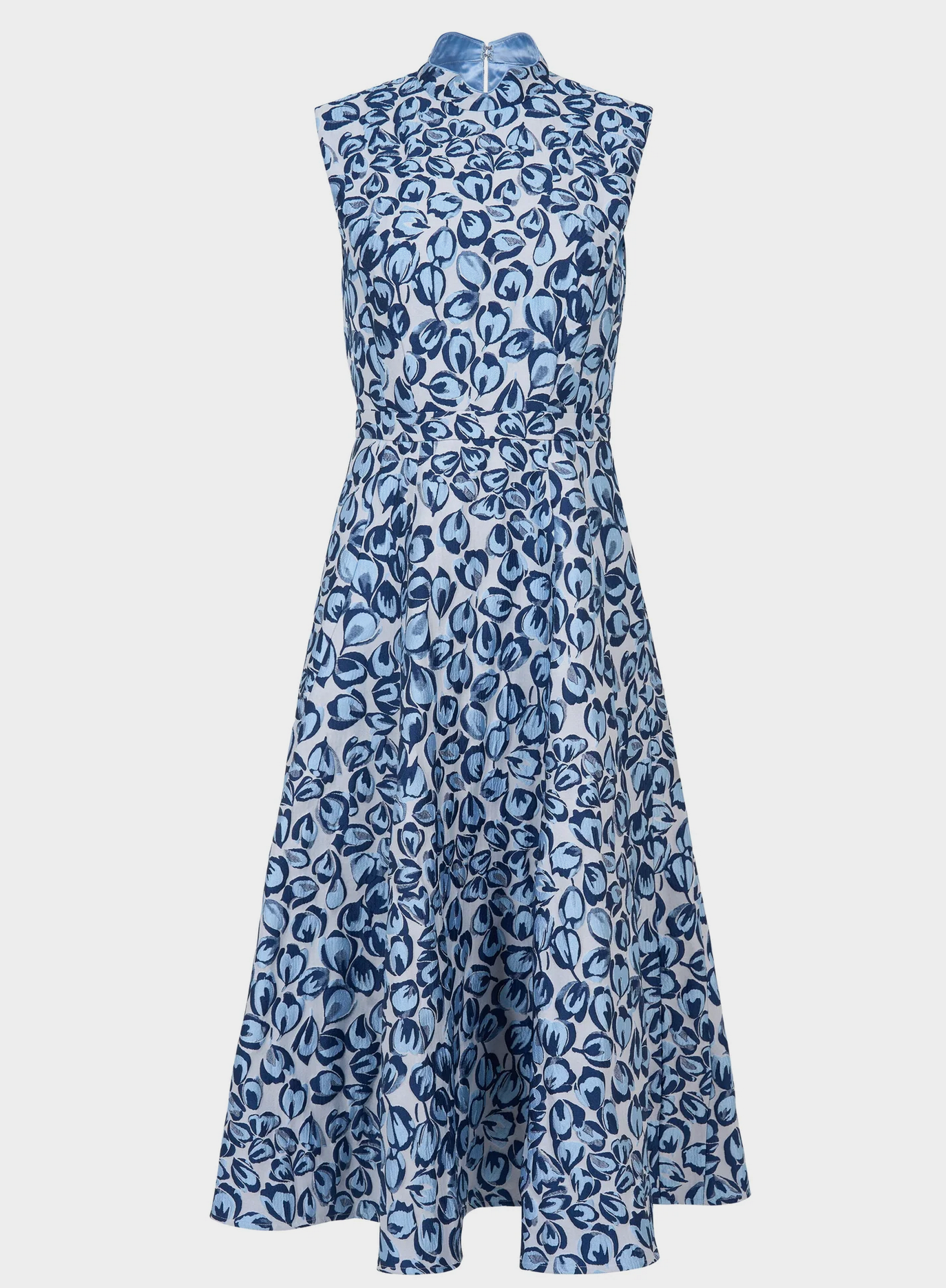 Flora Dress in Porcelain Blues-Dresses-Saloni-Porcelain Blues-4-Mercantile Portland