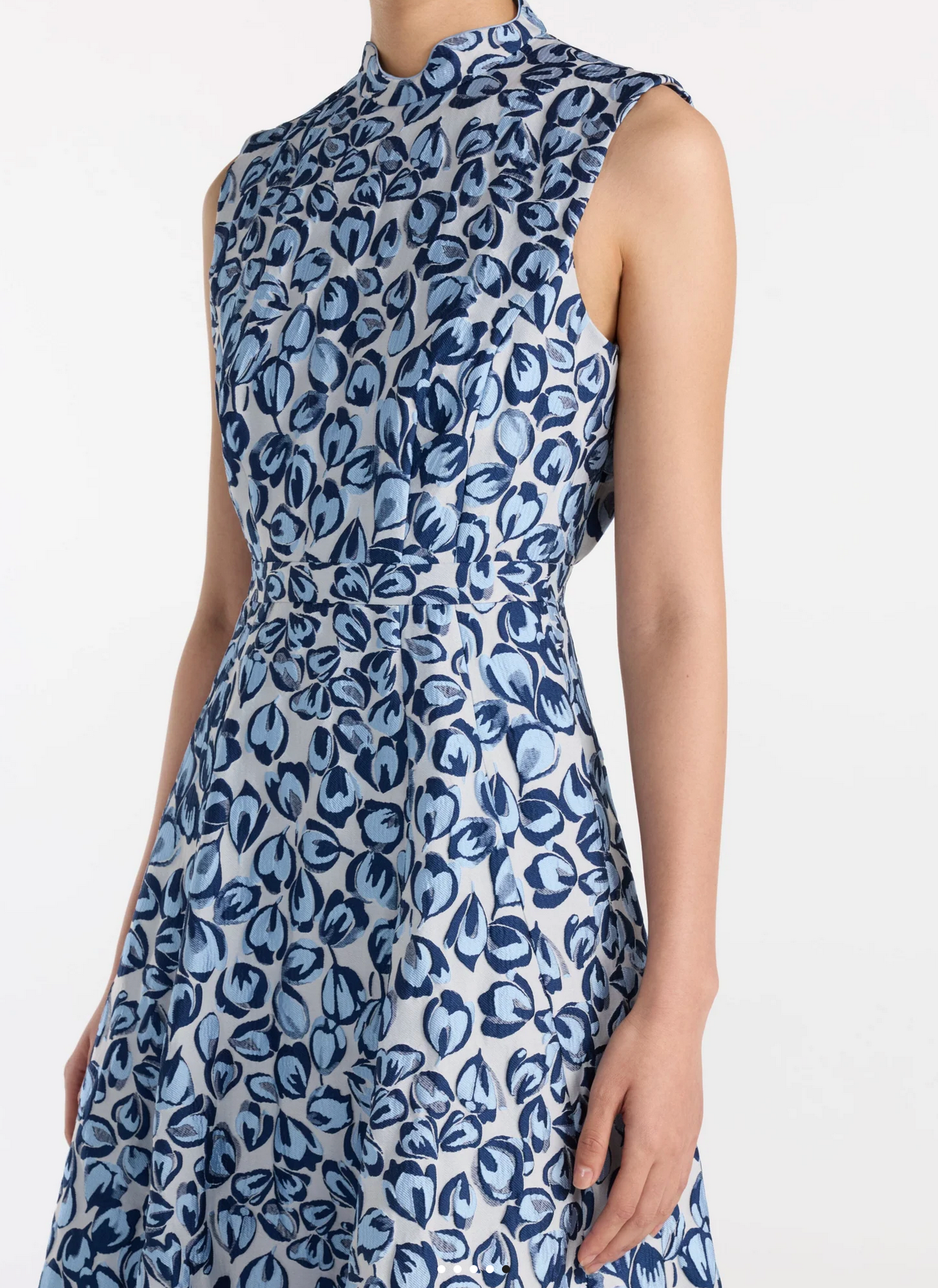 Flora Dress in Porcelain Blues-Dresses-Saloni-Porcelain Blues-4-Mercantile Portland