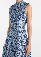 Flora Dress in Porcelain Blues-Dresses-Saloni-Porcelain Blues-4-Mercantile Portland