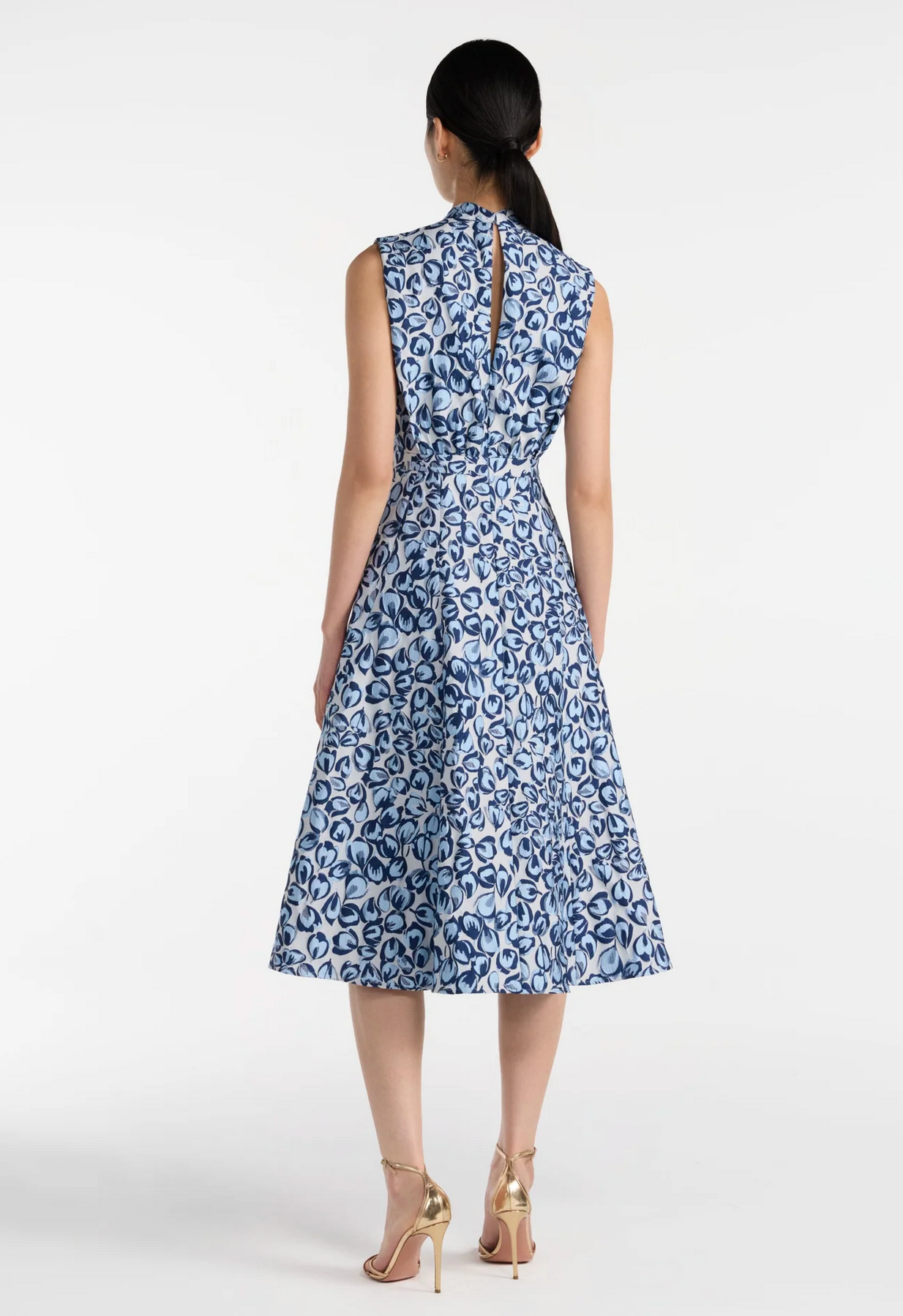 Flora Dress in Porcelain Blues-Dresses-Saloni-Porcelain Blues-4-Mercantile Portland