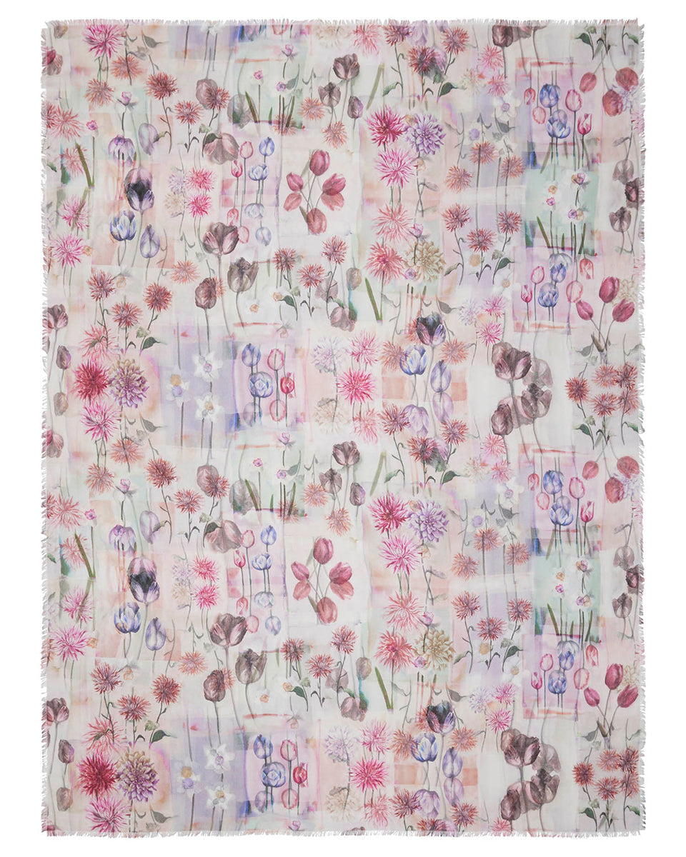 Floral "Astrid" Cashmere/Silk Scarf-Accessories-Alonpi-OS-Mercantile Portland