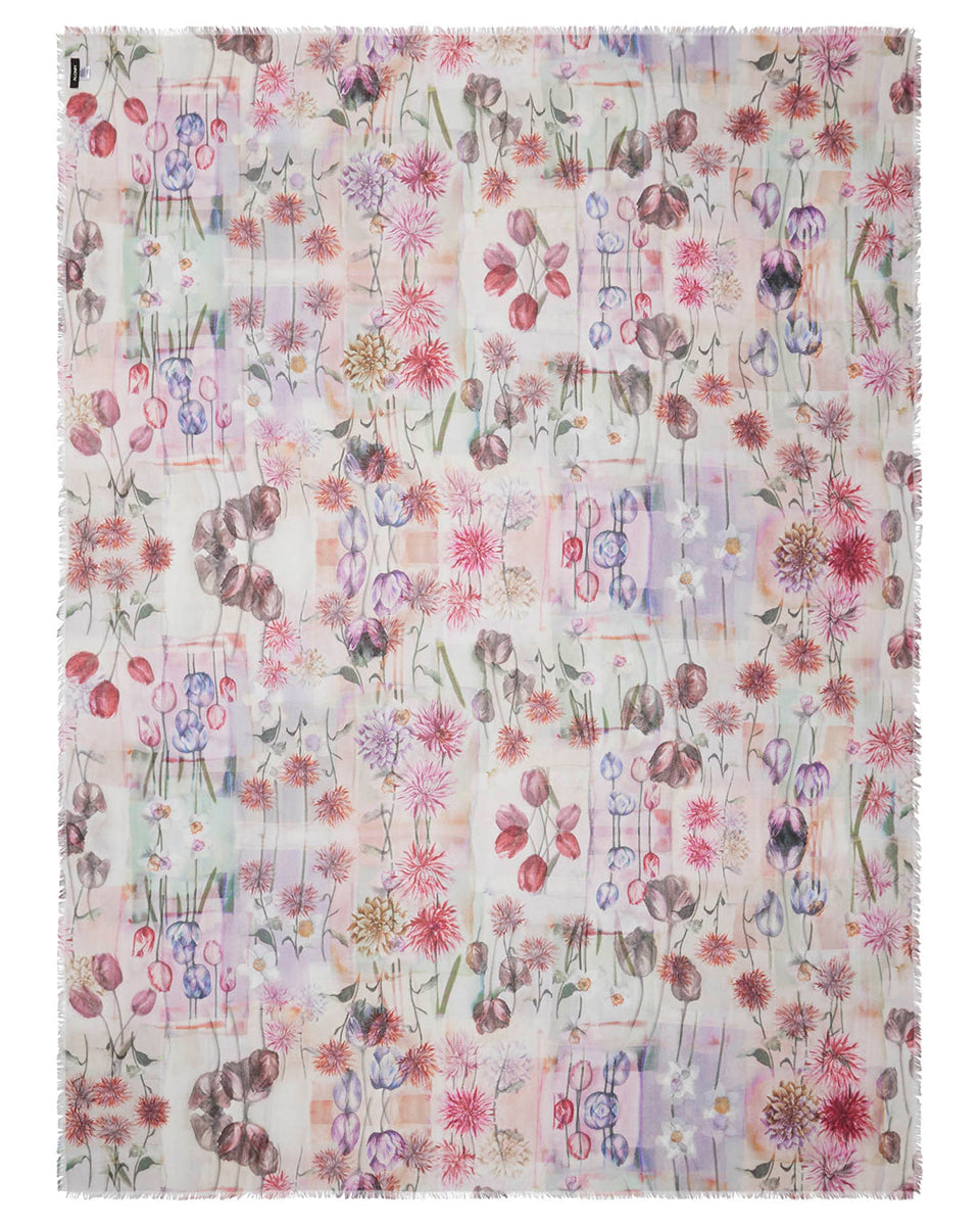 Floral "Astrid" Cashmere/Silk Scarf-Accessories-Alonpi-OS-Mercantile Portland
