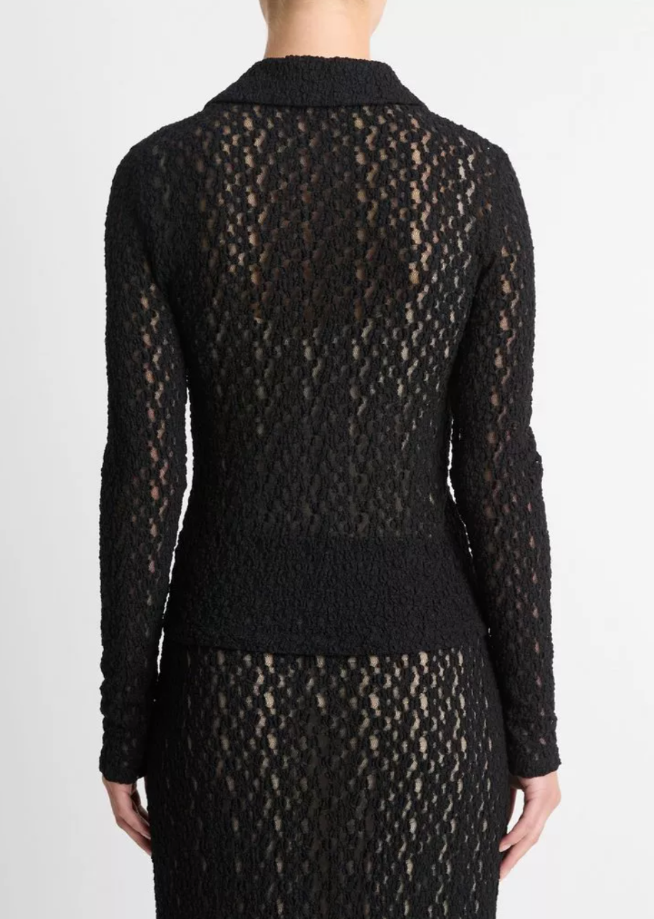 Floral Smocked Long-Sleeve Button-Up Top-Clothing-Vince-Black-XXS-Mercantile Portland
