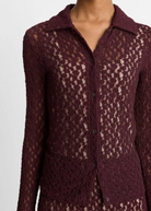 Floral Smocked Long-Sleeve Button-Up Top-Clothing-Vince-Cherry Night-XXS-Mercantile Portland