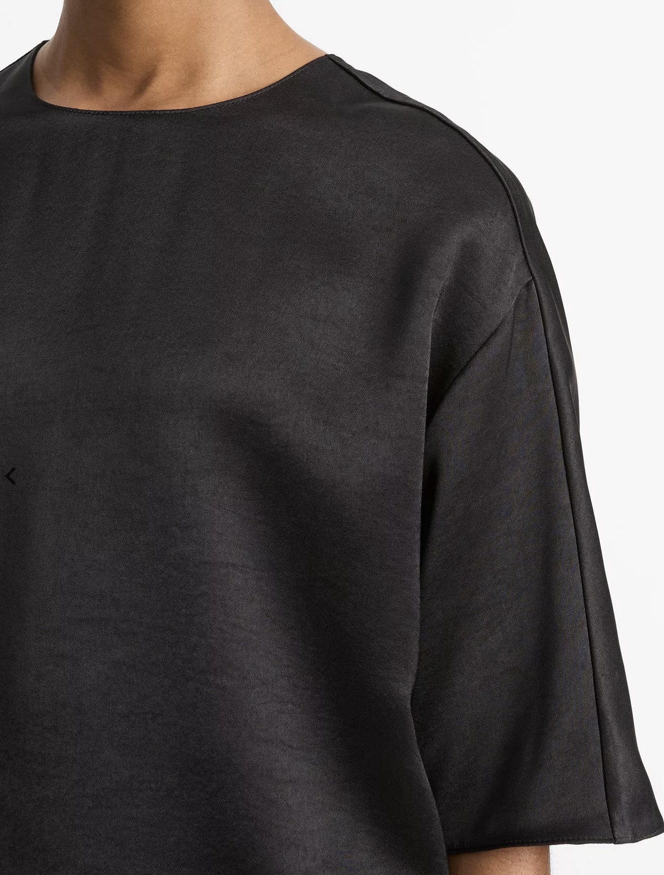 Fluid Satin T-Shirt-Clothing-Vince-Black-XXS-Mercantile Portland