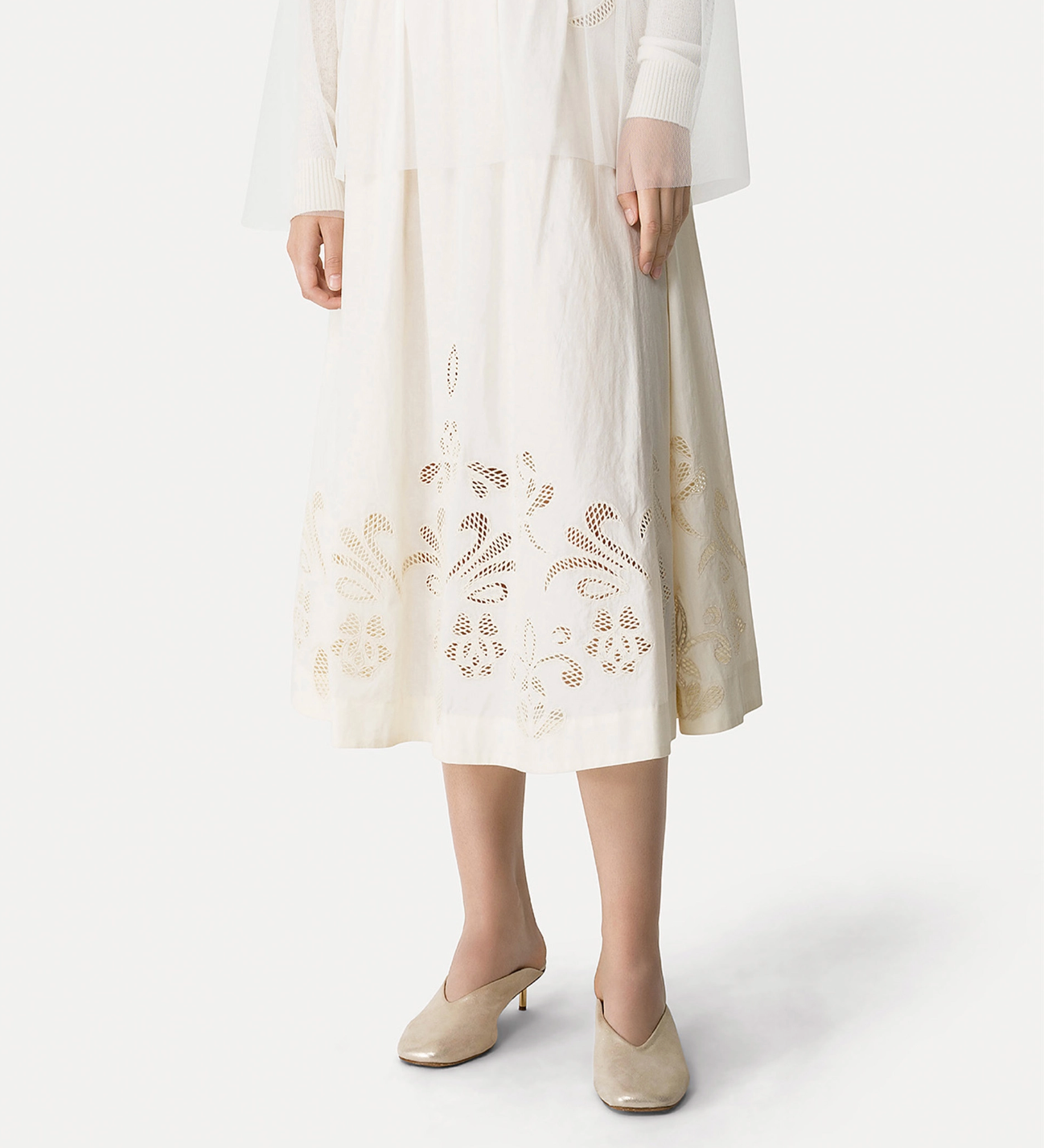 Forte Forte Lunamaris Embroidery Popline SkirtFORTE FORTE LUNAMARIS EMBRDY POPLINE SKIRT-Clothing-FORTE FORTE-AVORIO-0-Mercantile Portland