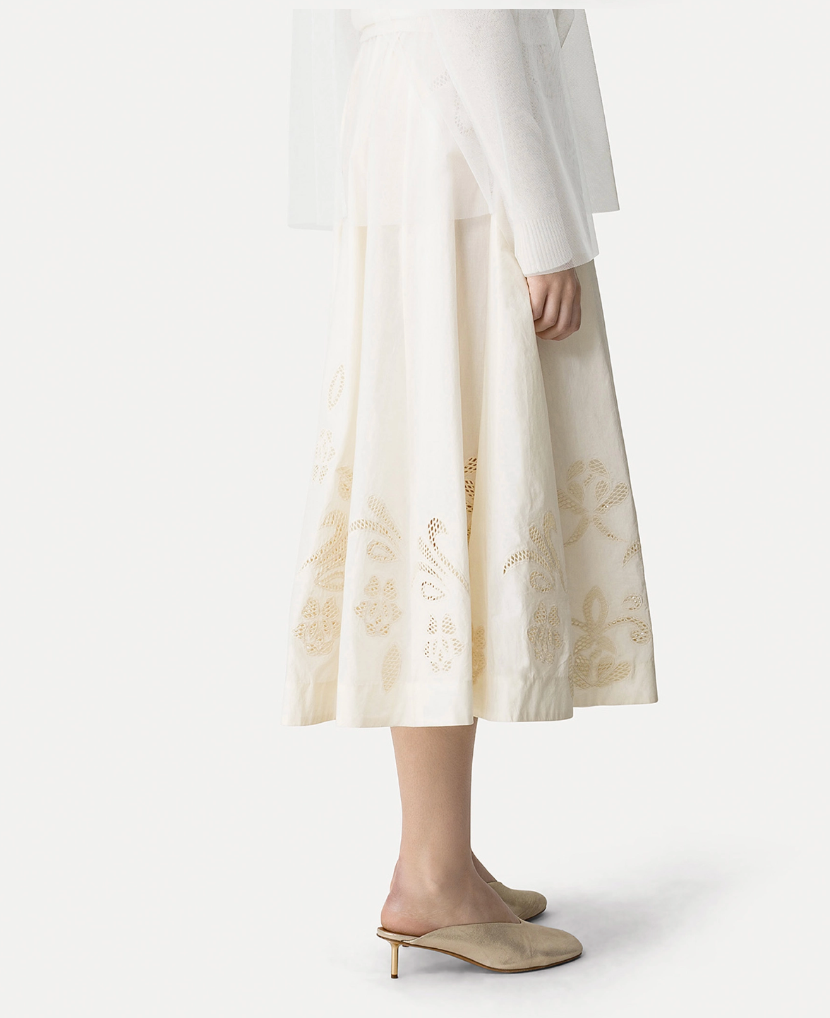 Forte Forte Lunamaris Embroidery Popline SkirtFORTE FORTE LUNAMARIS EMBRDY POPLINE SKIRT-Clothing-FORTE FORTE-AVORIO-0-Mercantile Portland