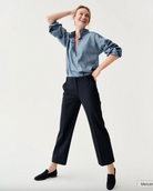 Frankie Crop Pant in Tropical Wool Navy-Pants-Mashburn-Navy-0-Mercantile Portland