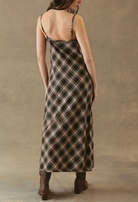 Freda Plaid Bias Cut Slip Dress-Dresses-27 Miles-Black / Brown-XS-Mercantile Portland