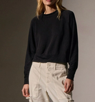 French Terry Cropped Mock Neck-Tops-James Perse-Black-1-Mercantile Portland