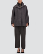 Fringed Alpaca Jacket with Quilted Bib-Outerwear-Herno-IRON-36-Mercantile Portland