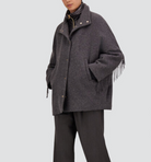 Fringed Alpaca Jacket with Quilted Bib-Outerwear-Herno-IRON-36-Mercantile Portland