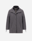 Fringed Alpaca Jacket with Quilted Bib-Outerwear-Herno-IRON-36-Mercantile Portland