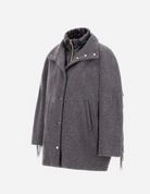 Fringed Alpaca Jacket with Quilted Bib-Outerwear-Herno-IRON-36-Mercantile Portland
