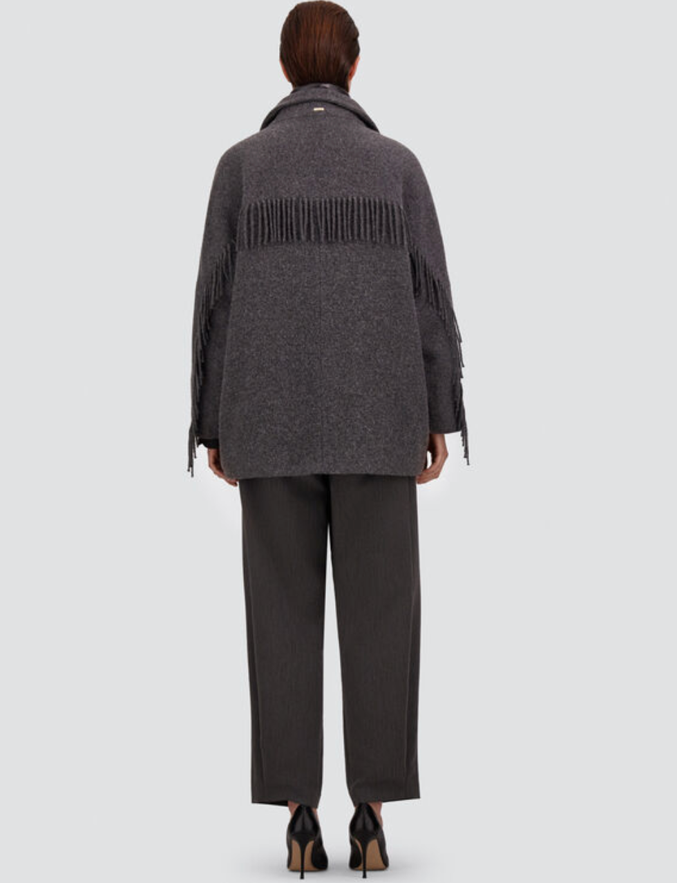 Fringed Alpaca Jacket with Quilted Bib-Outerwear-Herno-IRON-36-Mercantile Portland