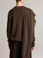 Fringed Draped-Shawl Sweater in Pinewood-Sweaters-Vince-Pinewood-XXS-Mercantile Portland