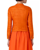 Fringed Silk Jacket-Jackets-Akris Punto-Orange-2-Mercantile Portland