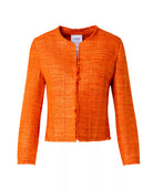 Fringed Silk Jacket-Jackets-Akris Punto-Orange-2-Mercantile Portland