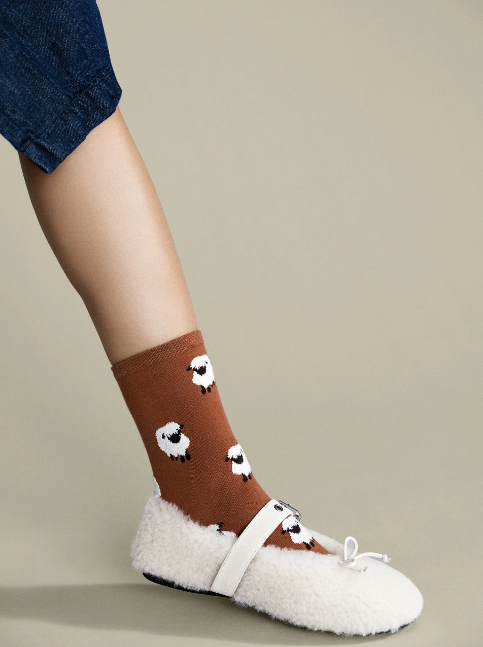 Frugal Sheep Crew Sock-Accessories-Hansel from Basel-Cinnamon-OS-Mercantile Portland