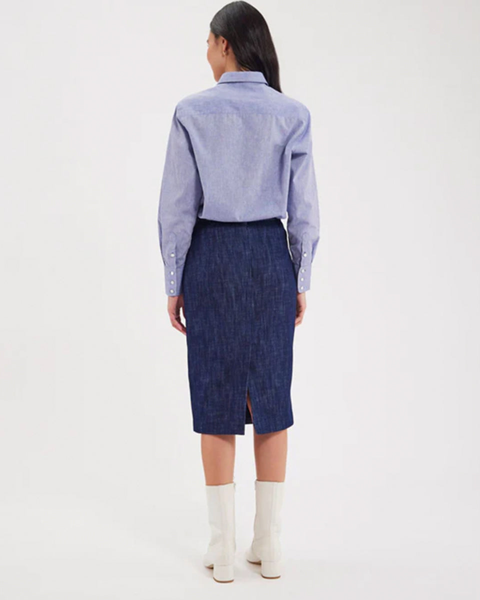 Gabriela Skirt-Clothing-Ines de la Fressange-Blue Jean • Ines de la Fressange-34-Mercantile Portland