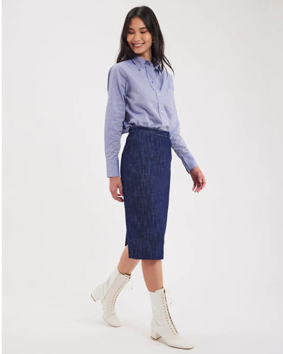 Gabriela Skirt-Skirts-Ines de la Fressange-Blue Jean • Ines de la Fressange-34-Mercantile Portland