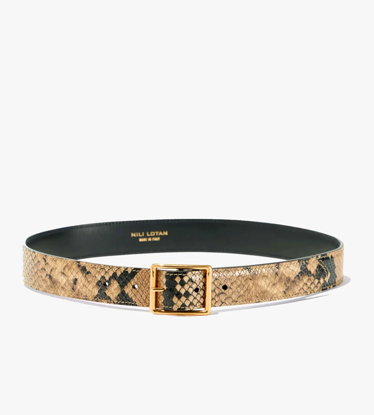 Gabriele Belt-Belts-Nili Lotan-OS-Taupe Snakeskin w/gold buckle-Mercantile Portland
