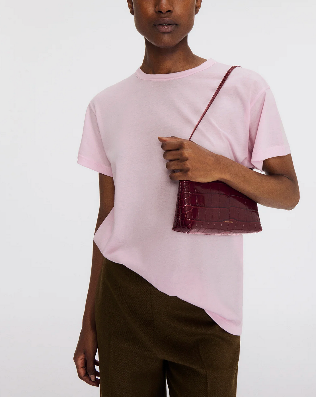 Gaia Shoulder Bag in Oxblood-Accessories-Mansur Gavriel-Oxblood Croc-OS-Mercantile Portland