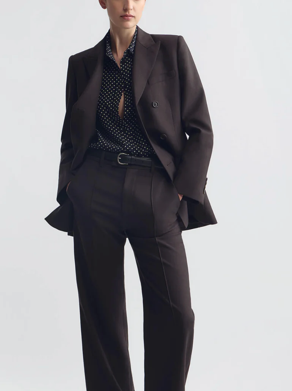 Gaia Slim Silk Shirt in Obsidian-Shirts-Nili Lotan-ATD-L-Mercantile Portland