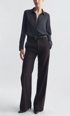 Gaia Slim Silk Shirt in Obsidian-Shirts-Nili Lotan-ATD-L-Mercantile Portland