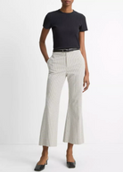 Gardener's Check Crop Flare Trouser-Clothing-Vince-Stone / Tan-00-Mercantile Portland