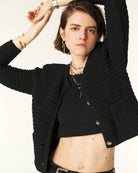 Gaspard Knitted Cardigan-Sweaters-ba&sh-Black-0-Mercantile Portland