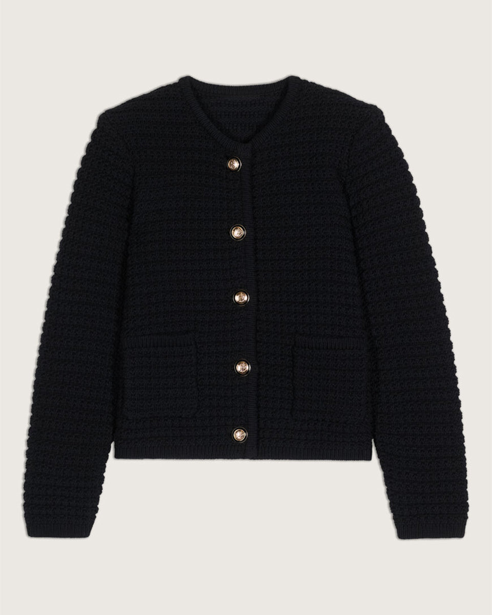 Gaspard Knitted Cardigan-Sweaters-ba&sh-Black-0-Mercantile Portland